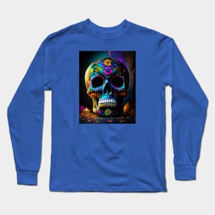 Day of The Dead Skull Long Sleeve T-Shirt